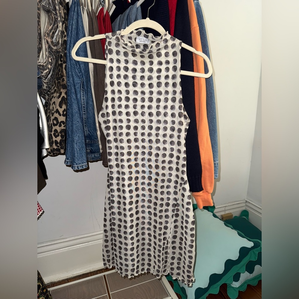 RESA Polka Dot Mini Dress in Black and White